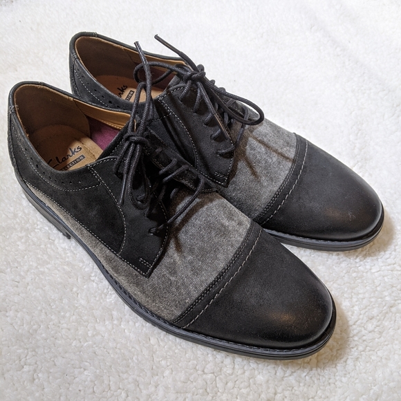 Clarks Garren Cap Black Oxford's Dress Shoes - Picture 1 of 4